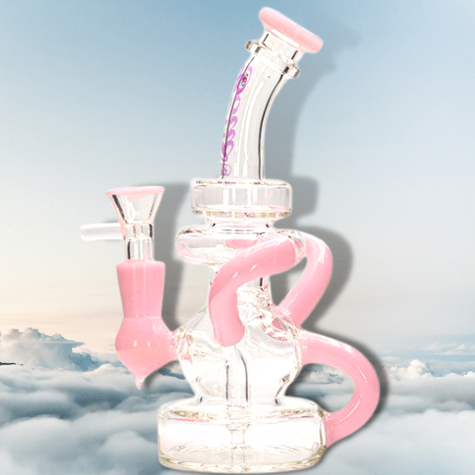 Soul Glass 2-in-1 Bent Neck Recycler 8" Pink Morden Vape SuperStore and Cannabis Manitoba Canada