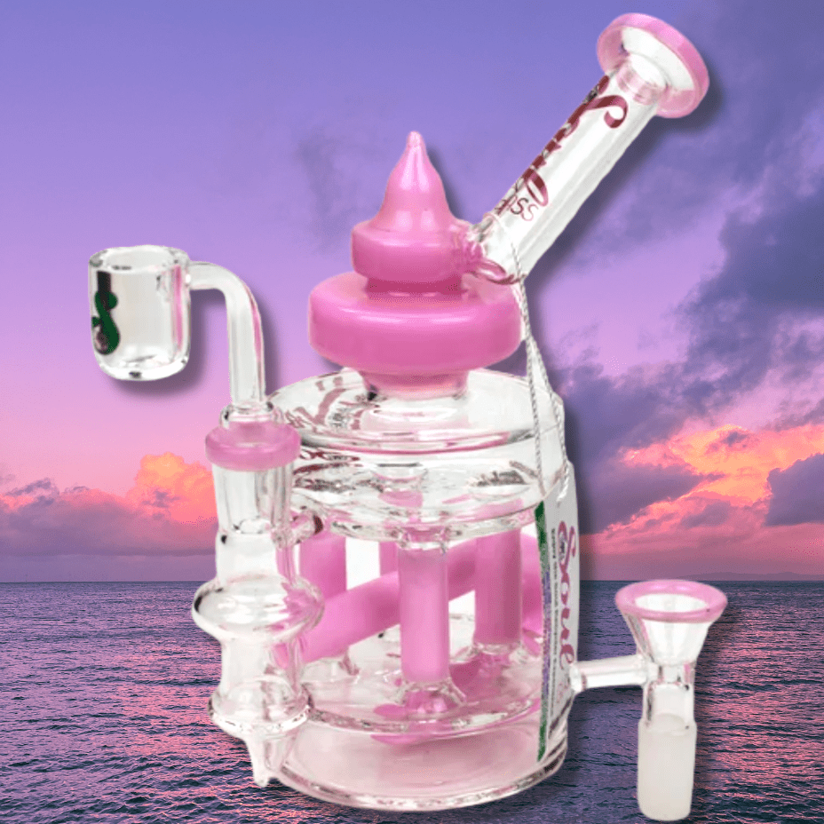 SOUL Glass 2-in-1 Double Deck Recycler-7" 7" / Pink Morden Vape SuperStore and Cannabis Manitoba Canada