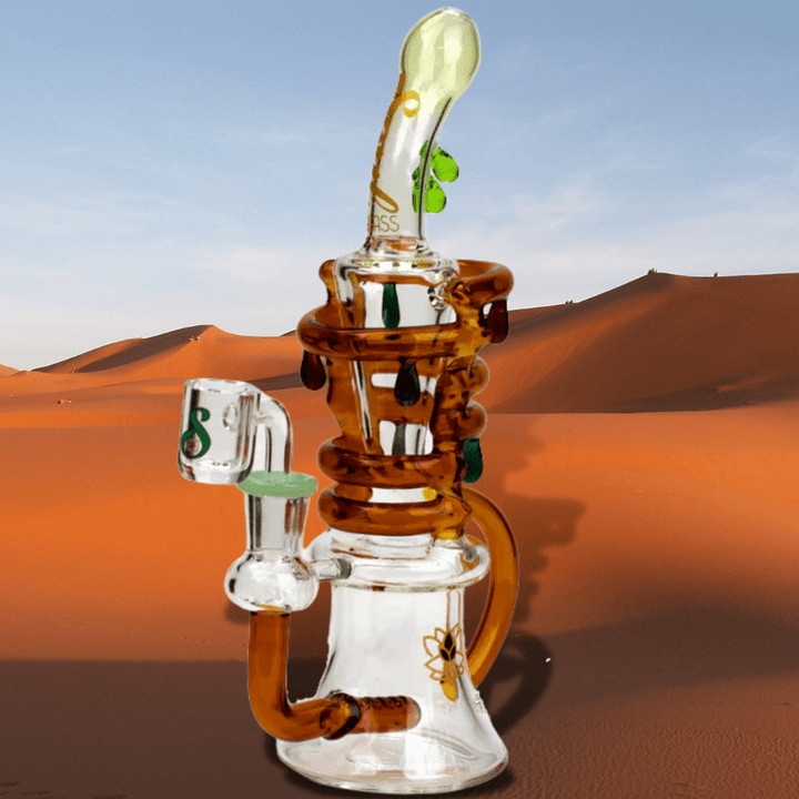 Soul Glass 2-in-1 Inline Recycler 9.5" Amber Morden Vape SuperStore and Cannabis Manitoba Canada