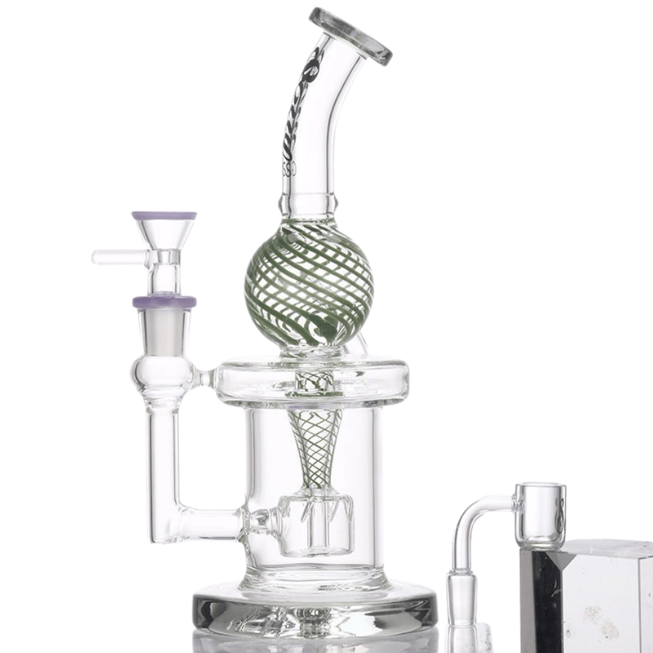 Soul Glass 2in1 Recycler w/ Drum Perc 9" Transparent Black Morden Vape SuperStore and Cannabis Manitoba Canada