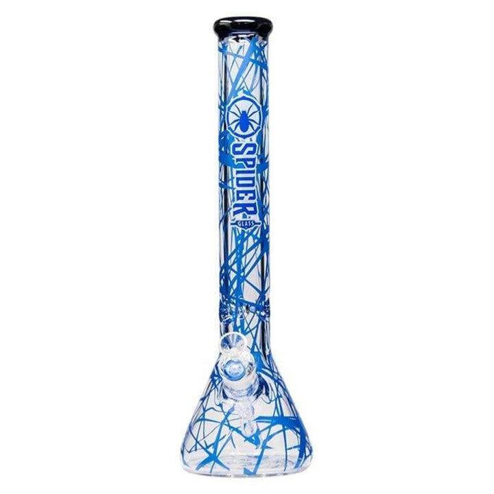 Spider Glass 18" Web Design Bong 9mm Blue / 9mm Morden Vape SuperStore and Cannabis Manitoba Canada