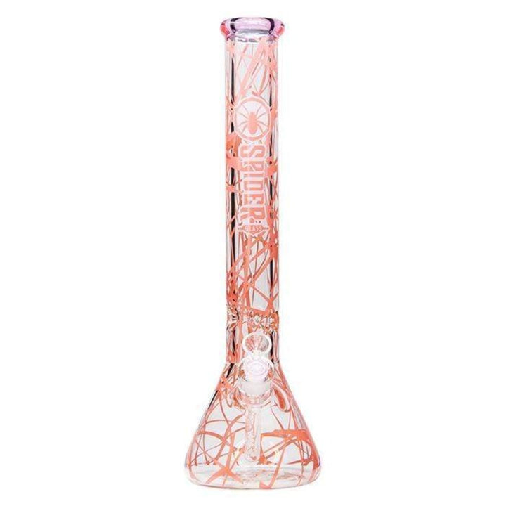 Spider Glass 18" Web Design Bong 9mm Pink / 9mm Morden Vape SuperStore and Cannabis Manitoba Canada