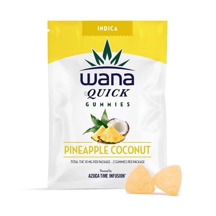 Wana Quick Pineapple Coconut Indica Gummies 2pk/10mg Morden Vape SuperStore and Cannabis Manitoba Canada