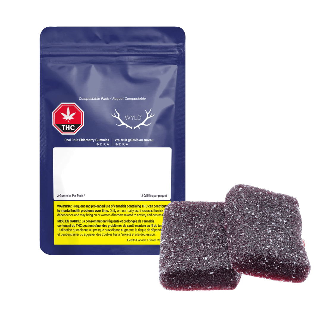 WYLD Elderberry 2:1 CBN + Indica Enhanced Gummies-2/pkg 2/pkg Morden Vape SuperStore and Cannabis Manitoba Canada